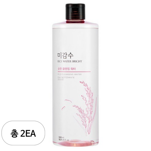 더페이스샵 미감수 브라이트 순한 클렌징 워터 500ml 2개