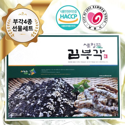 새청뜰 남원 수제 전통 부각 4종 김 감자 고추 다시마 찹쌀 명절 선물세트 635g, 1개