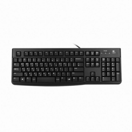 로지텍 USB 유선 일반형 키보드, 블랙, K120