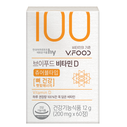 한국야쿠르트 브이푸드 비타민D 200mg, 60정, 1개 포뉴비타민d