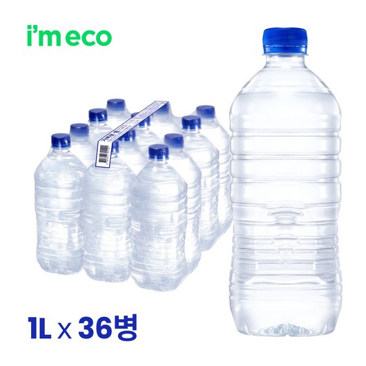 먹는샘물산수 가벼운 샘 무라벨, 1L, 36개