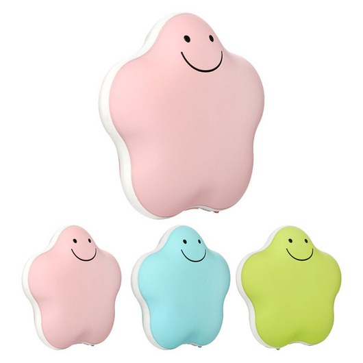 도매창고 휴대용 USB 충전식 럭키 스타 손난로 보조 배터리 오각별 양면 미니 핫팩, 핑크