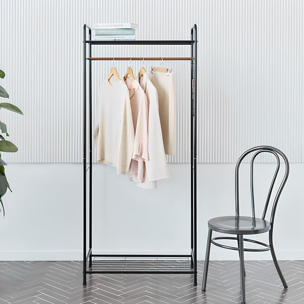 까사마루 루미나 선반 스탠드행거, 블랙