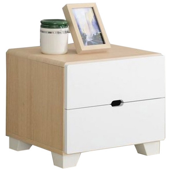 제이디퍼니처 로미 발통형 2단 협탁, 매플화이트