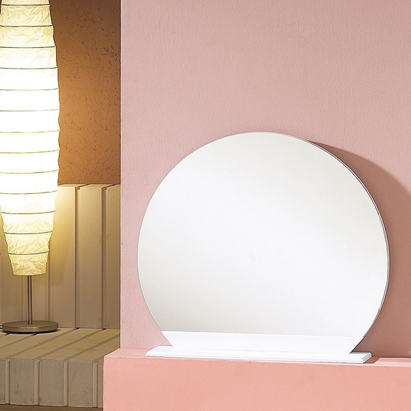 우드웰 스탠드형 원형거울 700 x 600 cm, 화이트