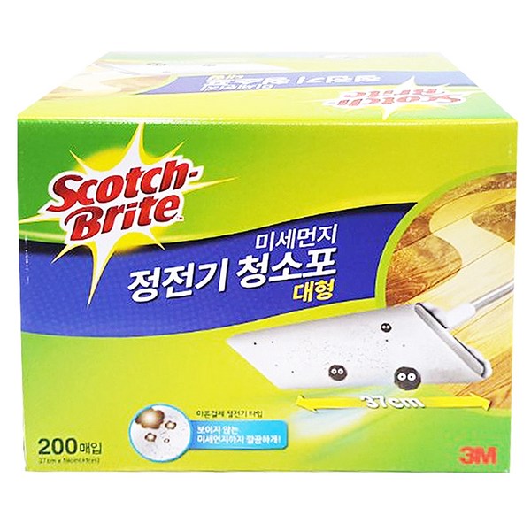 스카치브라이트 대용량 미세먼지 정전기 청소포 대형, 1개