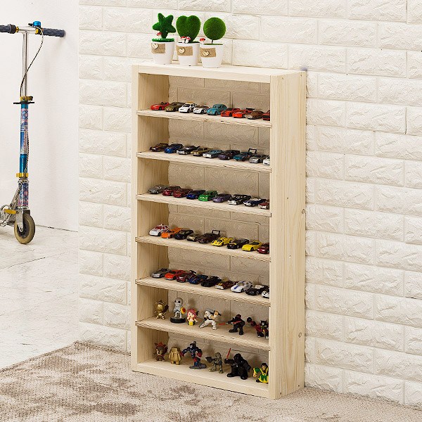  포메리트 미니카 정리대 피규어 선반 중, 원목색상 