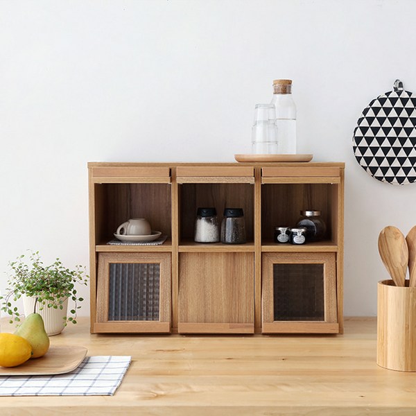  마켓비 FILMON 미니수납장 6문 가로형 4262 NFM4262H, 브라운 