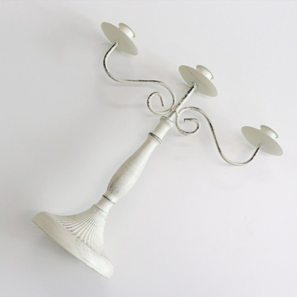  코지테이블 빈티지 화이트 촛대 캔들홀더 3구 