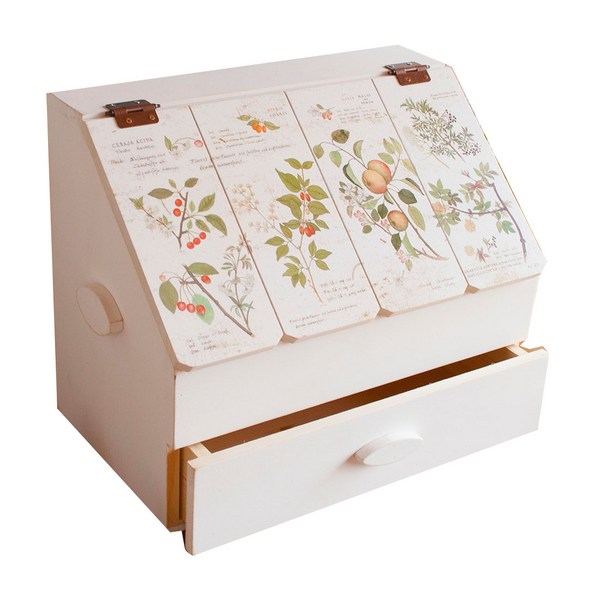  서운아트 빈티지 원목 서랍 다용도함 플로라 대, 1개, 혼합색상 