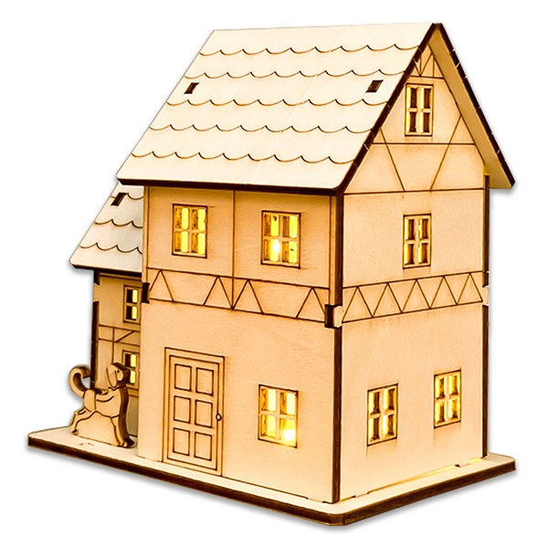 코히모 DIY 우드 미니어처 하우스 디자인 4 3W220, 디자인4