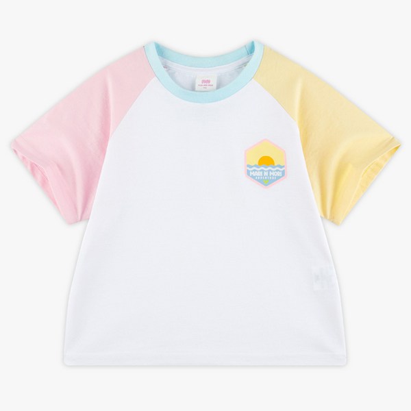 마리앤모리 아동용 썬셋소매 배색 티셔츠