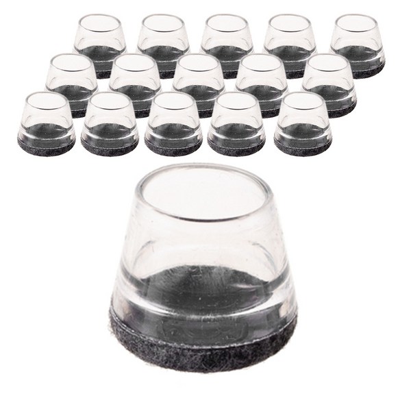  코멧 홈 미끄럼방지 투명 의자발 커버, 그레이, 16개 