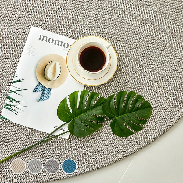 이니띠움 소피아 헤링본 자가드 사이잘룩 러그 원형