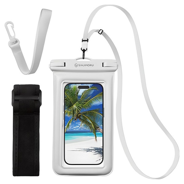 신지모루 IPX8스펀지 튜브 4중잠금 스마트폰 방수팩+ 크로스 스트랩 + 암밴드 + 핸드 스트랩 이미지