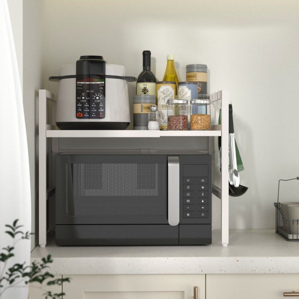 코멧 길이조절 전자레인지 선반, 화이트