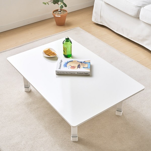 아이캔컴퍼니 LPM 4단 높이조절 베이직 접이식테이블 900, 화이트