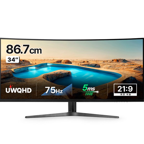 크로스오버 UWQHD IPS 울트라와이드 커브드 멀티스탠드 모니터, 86.7cm, 34LGD21W(무결점)