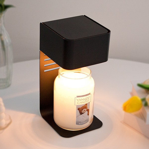 양키캔들 더스윗 카페 캔들워머 다이얼 스위치 + 캔들 라지자 + 전구 2p, 블랙(캔들워머), 소프트블랭킷(캔들) 