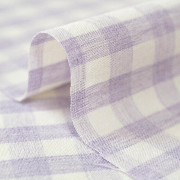 슈슈룸 멜란지 워싱 체크 원단 C-267, 라벤더