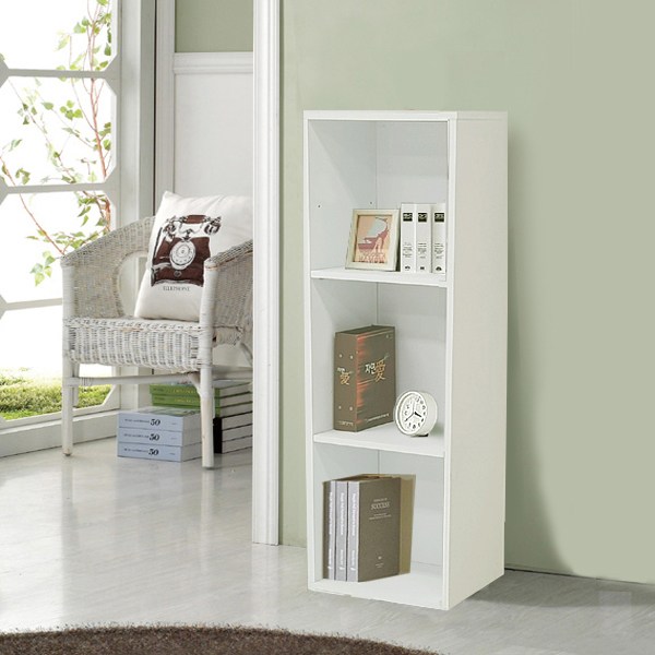 유니크가구 400 모아책장 일반형, 화이트, 3단