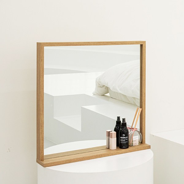  이즈하임 케이트 스탠드 화장대 거울 600, 오크 