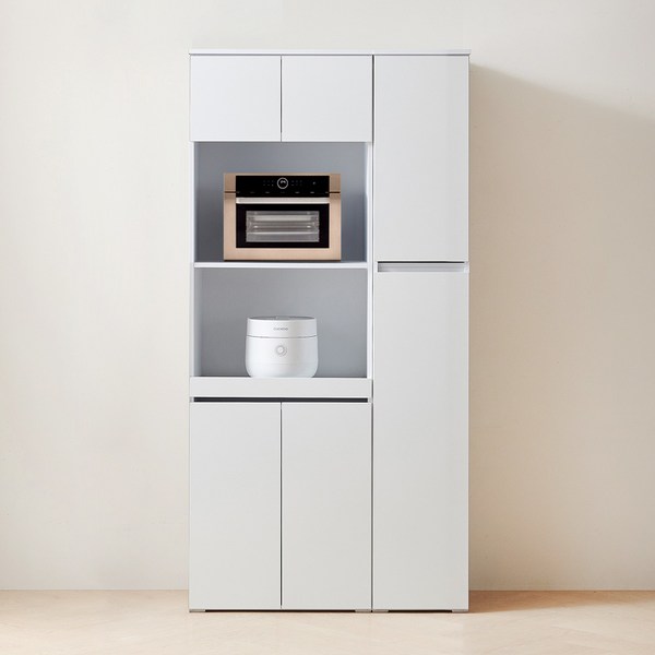 라온퍼니쳐 BIG히트 키큰 렌지대 주방 수납장 세트 900 방문설치, 화이트