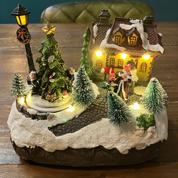  마쉬매리골드 크리스마스 따뜻한 크리스마스 오르골 14cm, 혼합색상, 1개 