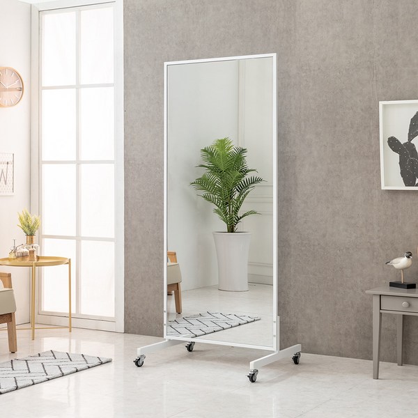  라인아트 애채 BIG 와이드 전신거울 스탠드형 YJ-P31, 화이트 