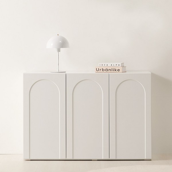  스칸디무드 베네토 아치형 다용도 높은 수납장 1200 방문설치, 화이트 