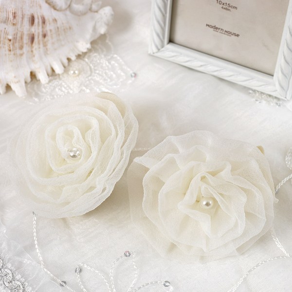  지나송 커튼 꽃집게, 화이트, 2개 