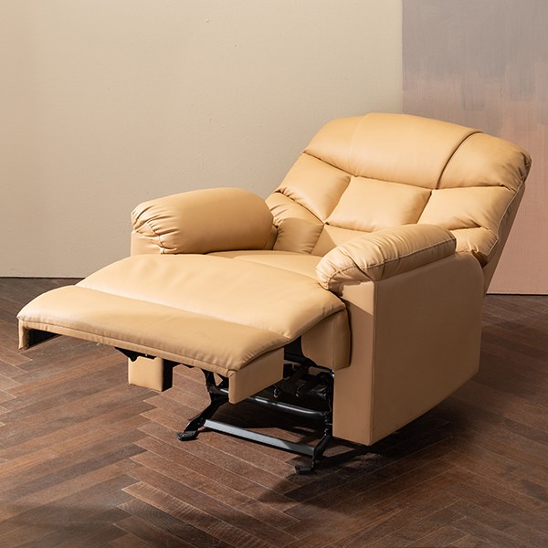  삼익가구 알파인 1인용 리클라이너 가죽소파 방문설치, 베이지 