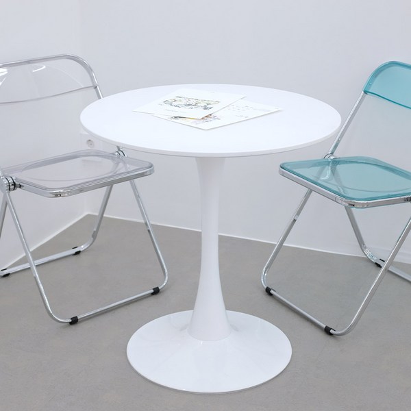 밴프 노브 원형 테이블 700, 화이트