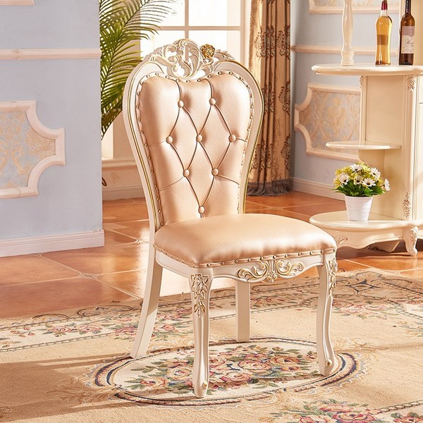 엔틱체어 클래식 식탁의자 가정용 원목소재 다이닝 체어 스툴, 옵션24