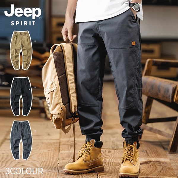 JEEP spirit(지프스피릿) 사계절 데일리 남성조거팬츠 등산바지 밴딩 면바지 작업복