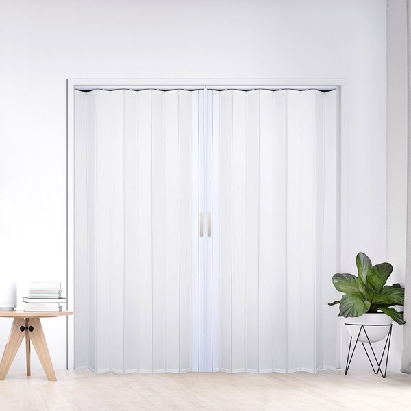 라온 자바라 홀딩도어 접이식 칸막이 주름문 중문 한겹 무지 컬러 5종 색상 화이트 아이보리 그레이 화이트그레이 화이트블랙