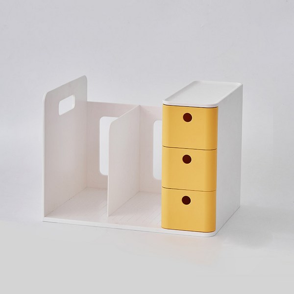  리빙공감 슬럼 콤보 책꽂이 오거나이저, 옐로우 