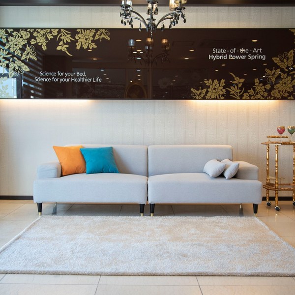 폴로까사 하마르 3.5인용 4인용 생활방수 풀커버 패브릭 소파, 4인용 라이트그린 ( 5515-8 )