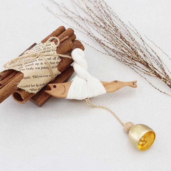 액막이 명태 도어벨 현관종 경종 현관문종 원목, 체리원목(브라운색감)