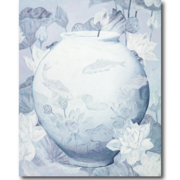 홍익대학교 석사 작품 달항아리 잉어 학 물고기액자 취업운 사업운 재물운 성공운 10종 작가그림, 4.달항아리물고기