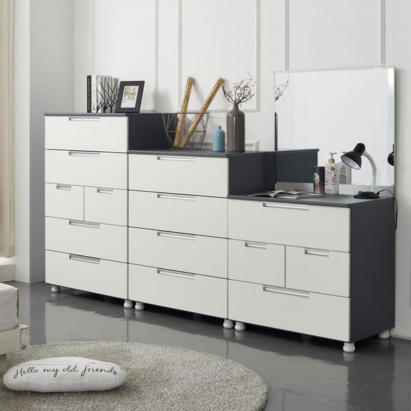 초이스800 광폭 3단 4단 5단서랍장 신혼 침실 아이방 속깊은 서랍장 3단서랍장 4단서랍장, 초이스800 5단, 그레이화이트