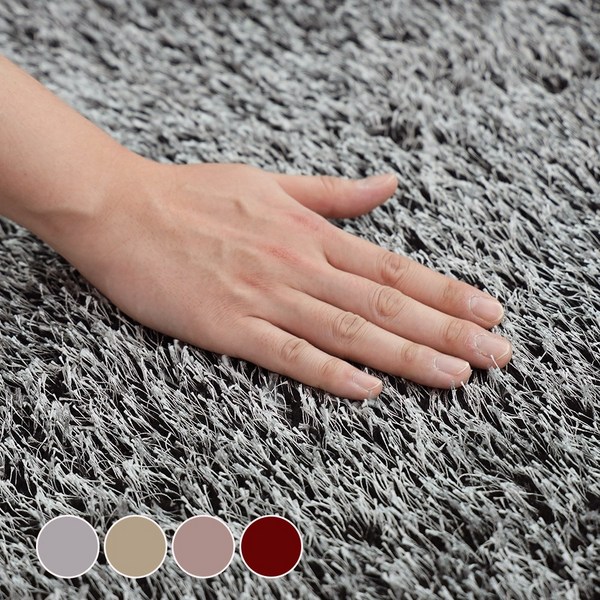  부드러운 물세탁가능 롱파일 27mm 샤기 투톤 거실 사각 러그 카페트 