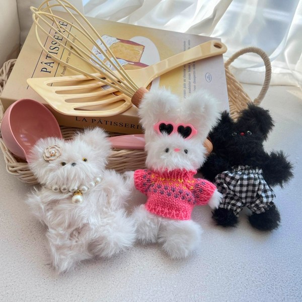 모루인형만들기 키트 밍크모루 풀구성 프리미엄 패키지 동물 털 철사 인형 옷 부자재 키링 소품 DIY, 3종 풀세트(화이트+블랙+아이보리), 1세트