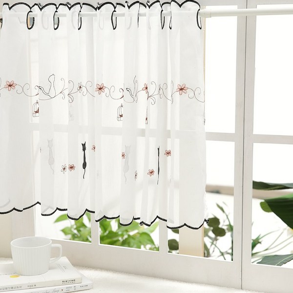  신와 5종자수 바란스커튼 주방가리개커튼 