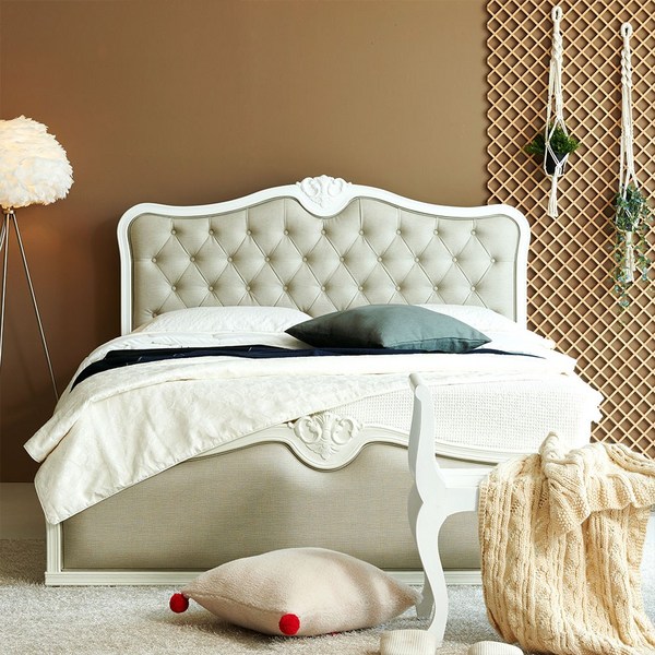  슬립스토아 호텔 루나 엔틱침대 프레임 Q, 화이트 