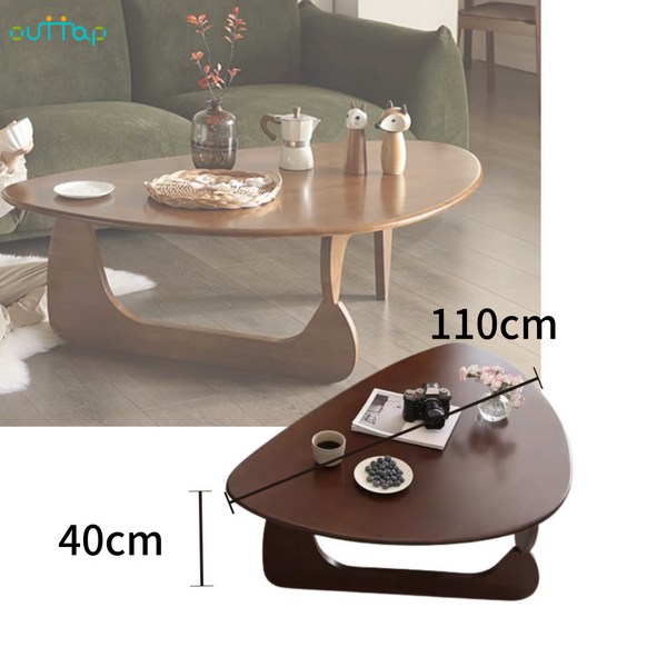  OuTTap 엔틱 원목 거실테이블 좌식 거실 탁자 테이블 커피 쇼파 서재 비정형 티테이블, 월넛 