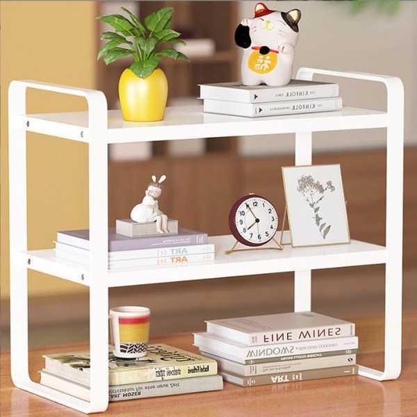 레디박스 다용도 책상정리 미니 수납 선반 2단, 화이트, 1개