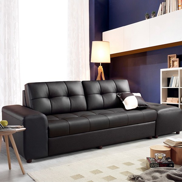  서광퍼니처 국내제작100% 헤르본 CL라텍스 3인용 가죽 소파 sk, 다크브라운 