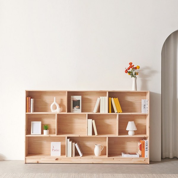  하모벨 삼나무 책장 장식장 서재 거실 수납 아이방 벽면책장, 와이드형, 2000 와이드 