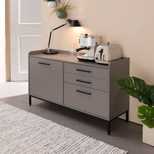  리바트키친 트루 다용도 수납장, 그레이+블랙 